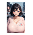 ピンクの洋服の女の子の写真（個別スタンプ：23）