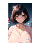 ピンクの洋服の女の子の写真（個別スタンプ：25）