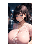 ピンクの洋服の女の子の写真（個別スタンプ：26）