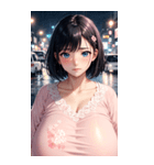 ピンクの洋服の女の子の写真（個別スタンプ：27）