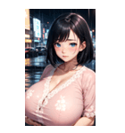 ピンクの洋服の女の子の写真（個別スタンプ：28）