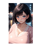 ピンクの洋服の女の子の写真（個別スタンプ：29）