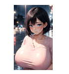 ピンクの洋服の女の子の写真（個別スタンプ：32）