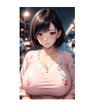 ピンクの洋服の女の子の写真（個別スタンプ：33）