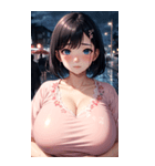 ピンクの洋服の女の子の写真（個別スタンプ：39）