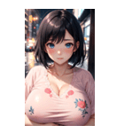 ピンクの洋服の女の子の写真（個別スタンプ：40）