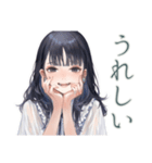 清楚な女の子の出欠スタンプ（個別スタンプ：25）