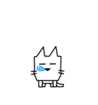 角張った猫のスタンプ2（個別スタンプ：1）