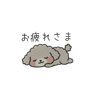 クレヨン画トイプー グレー（日常会話）（個別スタンプ：14）