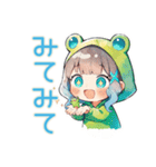 蛙フードパーカーの女の子★癒し（個別スタンプ：20）