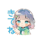 蛙フードパーカーの女の子★癒し（個別スタンプ：22）