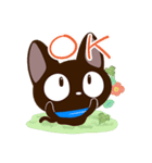 やさしいクロネコ☆色鉛筆飾り（個別スタンプ：3）