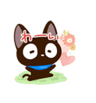 やさしいクロネコ☆色鉛筆飾り（個別スタンプ：16）