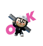動く！黒タイツマン3D-2【現場仕事】（個別スタンプ：4）
