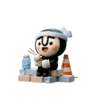 動く！黒タイツマン3D-2【現場仕事】（個別スタンプ：7）