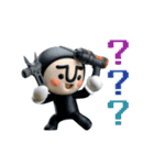 動く！黒タイツマン3D-2【現場仕事】（個別スタンプ：8）