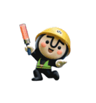 動く！黒タイツマン3D-2【現場仕事】（個別スタンプ：18）