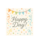 誕生日を優しく飾る水彩メッセージスタンプ（個別スタンプ：10）