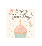 誕生日を優しく飾る水彩メッセージスタンプ（個別スタンプ：15）