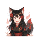 和風狐の妖怪スタンプ〜日常表情〜（個別スタンプ：7）