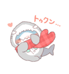 【冬】サメ！着ぐるみ動物（個別スタンプ：34）