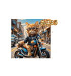 【動く】バイクが好き❤️ねこ 2（個別スタンプ：1）