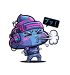サイバーパンクぷぅ — デフォルメで大暴れ（個別スタンプ：3）