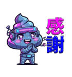 サイバーパンクぷぅ — デフォルメで大暴れ（個別スタンプ：34）