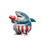 暴走して面白いサメボクサー（個別スタンプ：6）