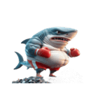 暴走して面白いサメボクサー（個別スタンプ：9）