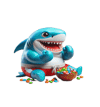 暴走して面白いサメボクサー（個別スタンプ：21）