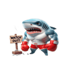 暴走して面白いサメボクサー（個別スタンプ：25）