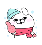 うさぎ＆くま100％  冬の日常（個別スタンプ：1）