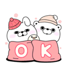 うさぎ＆くま100％  冬の日常（個別スタンプ：3）