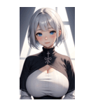 シルバーホワイトの女の子の写真（個別スタンプ：3）