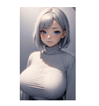 シルバーホワイトの女の子の写真（個別スタンプ：4）