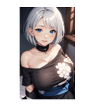 シルバーホワイトの女の子の写真（個別スタンプ：5）