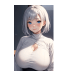 シルバーホワイトの女の子の写真（個別スタンプ：6）