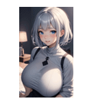 シルバーホワイトの女の子の写真（個別スタンプ：7）