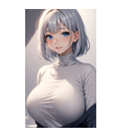 シルバーホワイトの女の子の写真（個別スタンプ：8）