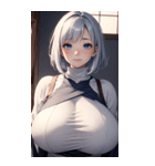 シルバーホワイトの女の子の写真（個別スタンプ：9）