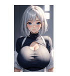 シルバーホワイトの女の子の写真（個別スタンプ：10）