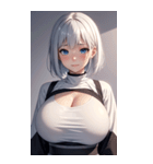 シルバーホワイトの女の子の写真（個別スタンプ：11）