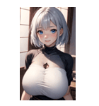 シルバーホワイトの女の子の写真（個別スタンプ：16）