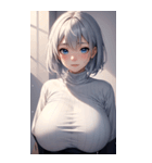 シルバーホワイトの女の子の写真（個別スタンプ：17）