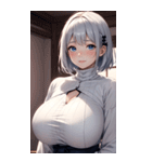 シルバーホワイトの女の子の写真（個別スタンプ：18）