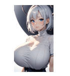 シルバーホワイトの女の子の写真（個別スタンプ：19）