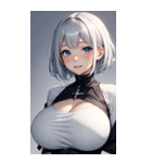 シルバーホワイトの女の子の写真（個別スタンプ：20）