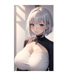 シルバーホワイトの女の子の写真（個別スタンプ：21）