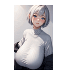 シルバーホワイトの女の子の写真（個別スタンプ：22）